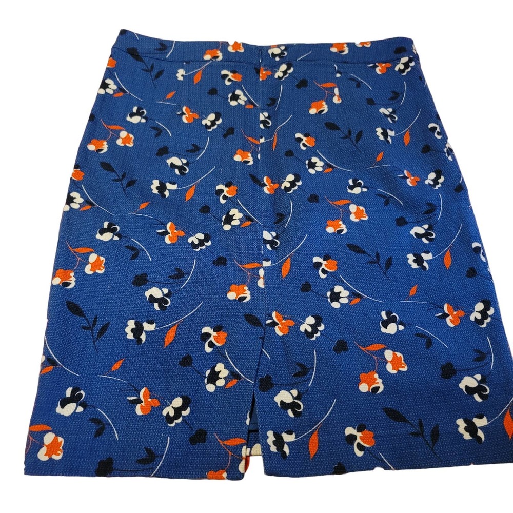 Boden Women's Tweed Lined Skirt Blue Floral US 12 UK 16